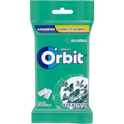 Imagen de Orbit Chicle sin Azúcar con Sabor A Eucalipto 4 Paquetes x 10 grageas