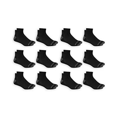 Imagen de Fruit of the Loom Men&#039;s Half Cushion Dual Defense Ankle Socks (12 Pack), black, Shoe Size: 6 12