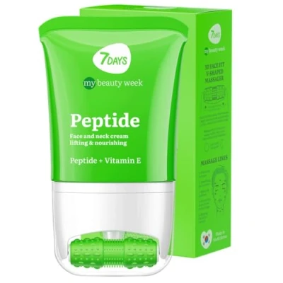 Imagen de 7Days Crema facial hidratante con péptidos Korean Skincare reafirmante para cara y cuello Anti hinchazón de la piel, 80 ml
