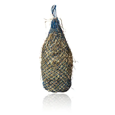 Imagen de Red de heno para caballos, malla estrecha, tamaño 3 x cm, grande, peso relleno a 4 kg (1 turquesa)