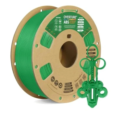 Imagen de OVERTURE Filamento ABS 1,75mm, de impresora 3D 1kg carrete (2,2lbs) resistente al calor, Precisión dimensional +/ 0.02 mm(Verde)