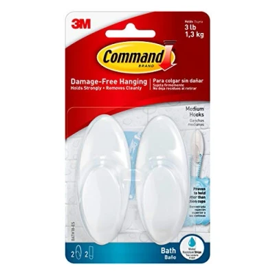 Imagen de Command BATH18 ES Gancho de baño mediano con 2 tiras, ganchos