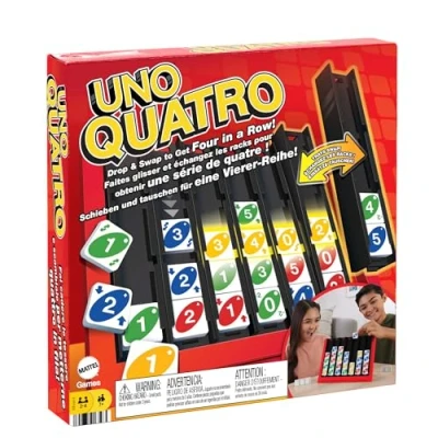 Imagen de Mattel Games UNO Quatro Juego de mesa para niños, Talla: One Size, Multicolor