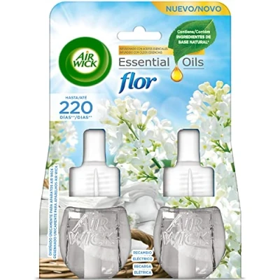 Imagen de Air Wick Eléctrico Recambio de ambientador automático eléctrico, Aroma a Ropa Limpia Flor 2 x 19ml