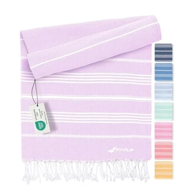 Imagen de Fit Flip Toalla Hammam Toallas de Playa Grandes algodón 100% Reciclado turca Secado rápido, Fouta, Grande pestemal Ideal como Sarong Lila 100x200cm Sultan
