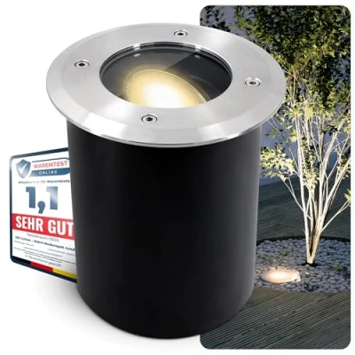 Imagen de SSC LUXon JUAVI foco empotrable para suelo orientable, exterior, GU10, IP67, con led 3 W, blanco cálido, 230 V, de redondo, transitable
