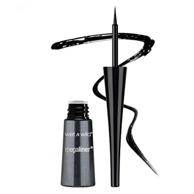 Imagen de Wet n Wild MegaLiner Liquid Eyeliner Delineador Líquido Negro con Aplicador Flexible Maquillaje para Ojos Fórmula Pigmentada y Fluida de Secado Rápido Black 1 Unidad
