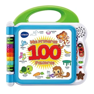 Imagen de VTech Mis primeras 100 palabras Bilingüe, Libro educativo interactivo ESPAÑOL INGLÉS, Juguete para niños +1.5 años, Versión ESP