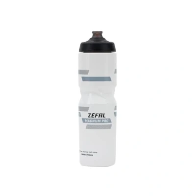 Imagen de ZEFAL Magnum Pro Bidon Bicicleta Premium Botella Bicicleta, MTB y Deporte sin BPA Accesorios Bici Bidón de Gran Capacidad Tapón Silicona Impermeable 975ml, 92g, Blanco/Negro