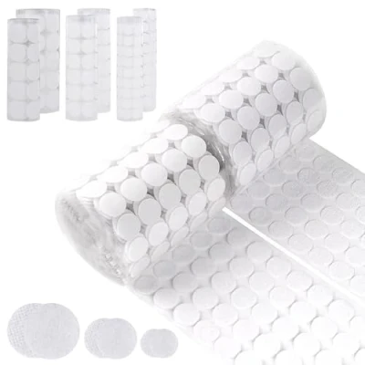 Imagen de VFANDV Adhesivo Redondo 540 Pares, 10/15/20mm Gancho y Bucle Puntos Autoadhesivo Lunares Cintas Monedas para Bricolaje Manualidades Pegar Fotos Sobres