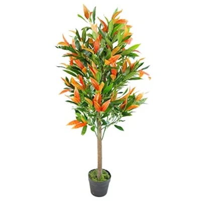 Imagen de Leaf Design UK Árbol Artificial de ficus (130 cm), Color, Photinia Rojo Verde