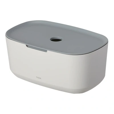 Imagen de Tiger Tess Caja de almacenamiento con tapa Blanco / Gris claro