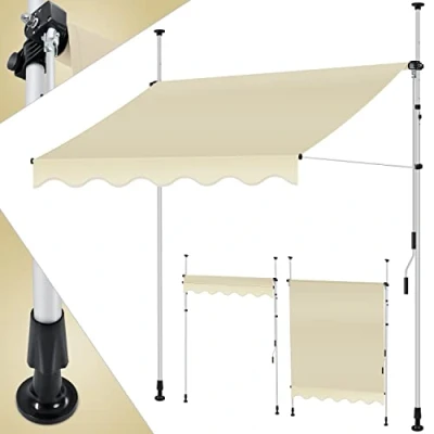 Imagen de KESSER® toldo para balcón con manivela, Balcones, Resistente a los Rayos UV, Regulable en Altura, Repelente al Agua, protección Solar, Cubierta Patios, Beige 350cm