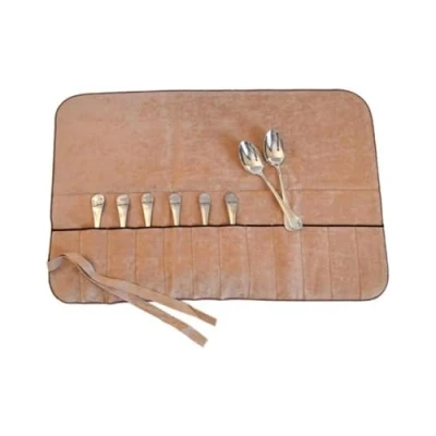 Imagen de Hagerty Silver Guard Cutlery Roll funda para cubiertos de plata y plateados 59x40 cm I práctico portacubiertos con protección antideslustre cucharas frutas 12 compartimentos
