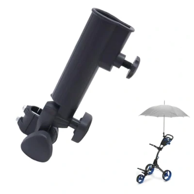 Imagen de DEWIN Golf Push Trolley Paraguas Titular, Ajustable Universal Plástico Negro Soporte Pull Bicicleta Carro Coche