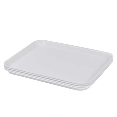 Imagen de Farmoon Bandeja De Comida Rápida, Bandejas Rectangulares Plástico, Juego 4, Blanco