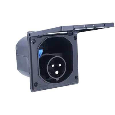 Imagen de as Schwabe Enchufe Para caravanas CEE de 3 polos superficie exteriores 230 V / 16 A con tapa abatible uso en IP44 Hecho Alemania Negro I 61493