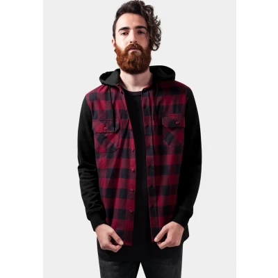 Imagen de Urban Classics Checked Sudadera con cremallera, Hombre, Talla: Large, Blk/burgundy/blk