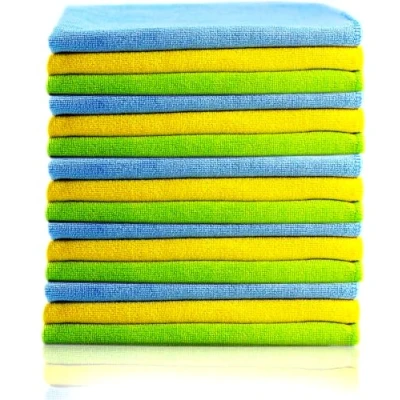 Imagen de Glart Bayetas de microfibra para limpiar el coche, suaves, absorbentes y sin pelusas, no rayan la pintura, 40 x cm, azul, verde amarillo (paquete 15)