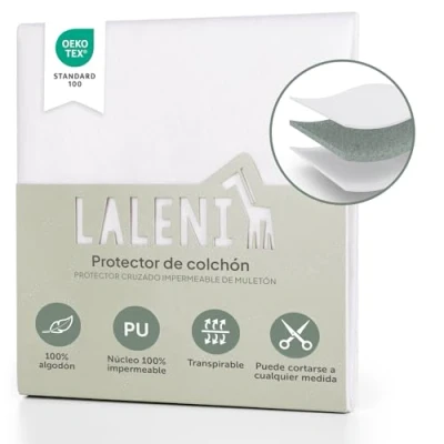 Imagen de Laleni Cubrecolchón Impermeable y Transpirable 70x100 cm para bebés Molton de algodón Protector colchón incontinencia Cambiador Cortado a Medida