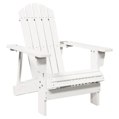 Imagen de vidaXL Silla Adirondack Madera Maciza de Abeto Blanco 69x85x90,5 cm