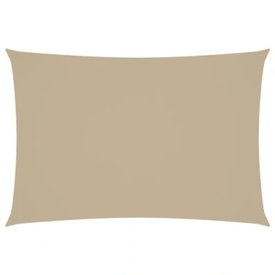 Imagen de vidaXL Toldo Parasol Lona Protector Solar Sombra de Patio Jardín Terraza Balcón Parque Exterior Vela Rectangular Tela Oxford Beige 3x5 m