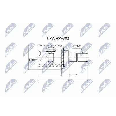 Imagen de NTY NPW KA 302 Junta Homocinética Eje delantero, derecha KIA: Pro cee‘d I Hatchback, Familiar
