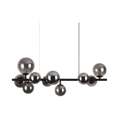 Imagen de Ideal Lux PERLAGE Plafón colgante globo lineal 10 luces negro