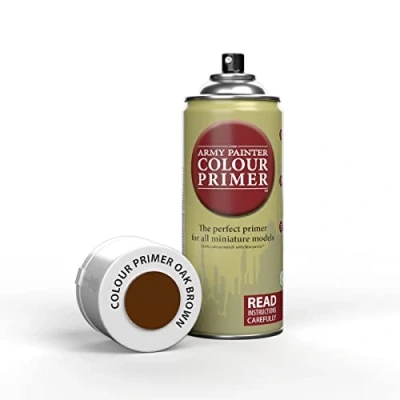 Imagen de The Army Painter, Colour Primer Oak Brown, 400 ml Pintura Modelismo Spray Marrón Roble Imprimacion Plastico Miniaturas para Warhammer Figuras y D&amp;D Miniatures