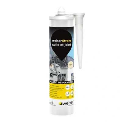 Imagen de Weber Masilla multiusos de alta perforación, beige, 290 ml, WEBERXTREM pegamento y junta