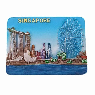 Imagen de imán para nevera 3D de Singapur, decoración el hogar y la cocina,