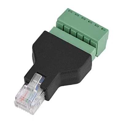Imagen de KIKYO Adaptador Ethernet Macho, 1 Uds RJ12 6P6C Macho a Conector de terminales Tornillo 6 Pines, Terminal para