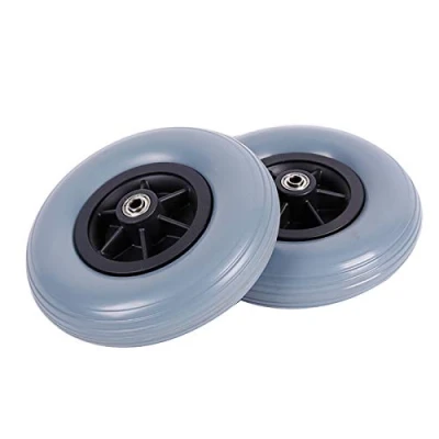 Imagen de 8&quot;x 2&quot; (200 X 50) Antideslizantes De Goma PU Ruedas para Sillas Delanteras, Muchas Estándar/Silla Eléctrica Reemplazo 1 Par