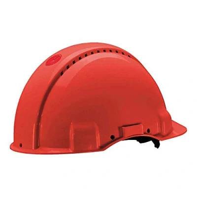 Imagen de 3M Peltor G30NUR Casco de Seguridad con Ventilación, Arnés Ruleta y Banda Sudor Plástico, 1 Casco/Caja, Rojo