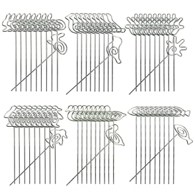 Imagen de Woohome 60 Pz Tarjeta Memo Clip Soporte Metal Clip, 6 Forma Animal Soportes para Números de Mesa, Foto Alambre Abrazadera