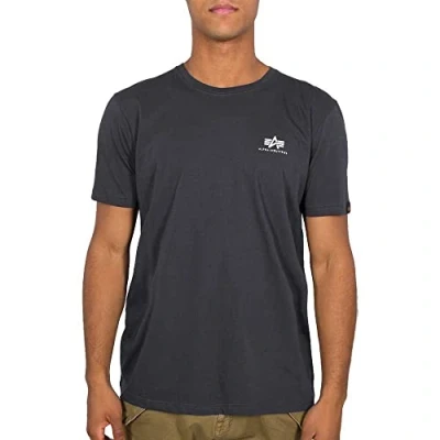 Imagen de Alpha Industries Small LOGO Camiseta básica, Hombre, Talla: Small, Grey/black