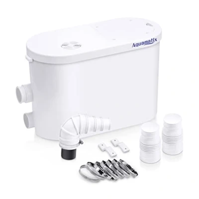 Imagen de Bomba de aguas residuales Aquamatix Silencio 2 400W con Filtro Carbón y Panel Reparación silenciosa para Ducha Bañera Lavadora
