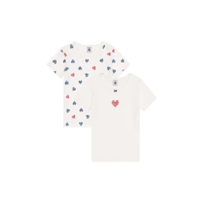 Imagen de Petit Bateau KIDS 2 PACK Camiseta interior marshmallow/multicoloured para niños, Talla: 10a, Marshmallow/multi coloured
