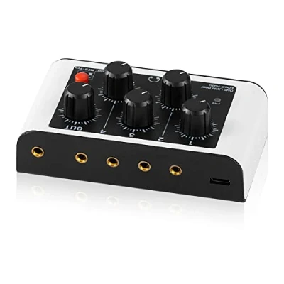 Imagen de Mini Mezclador de línea estéreo portátil 4 Canales, monitoreo Auriculares para Clubes/Bares, Audio Extremadamente silencioso, grabación Estudio en Vivo