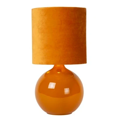 Imagen de Lucide Lámpara de mesa Esterad, ocre, Ø 24 cm, altura 47 cristal