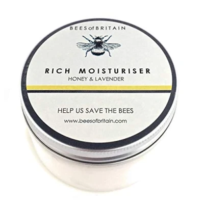 Imagen de 99% Natural Crema HIDRATANTE FACIAL MIEL &amp; LAVANDA 100 g BEES OF BRITAIN. Para Pieles Sensibles pH 5.5, no Irritante. Donamos el 5% de Ganancias Ayudar a Salvar Abejas y Polinizadores.