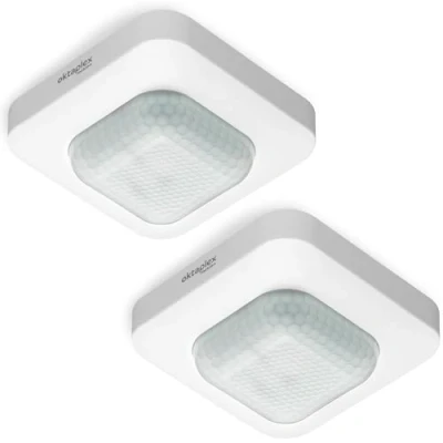 Imagen de Oktaplex Leo Juego de 2 detectores movimiento para techo, 360, alcance 10 m, 230 V, sensor movimiento, interior, LED, color blanco