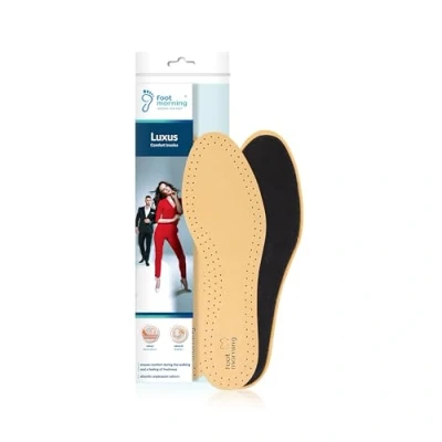 Imagen de Foot Morning Plantillas Luxus de Cuero Para Calzado, Curtido Primera Calidad, Absorción del Olor Calzado con Carbón Activo, Hombre y Mujer (37 EU Mujer)