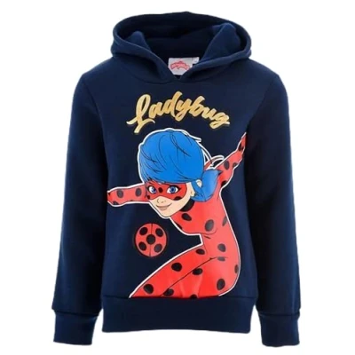 Imagen de Miraculous Ladybug BE Sudadera con capucha oficial para niña, azul marino, 5 años