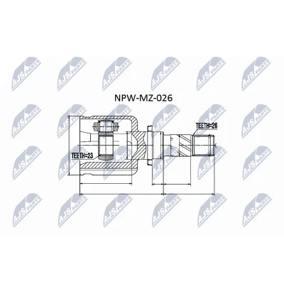 Imagen de NTY NPW MZ 026 Junta Homocinética Transmisión automática lado de engranaje MAZDA: 3 Hatchback, Berlina