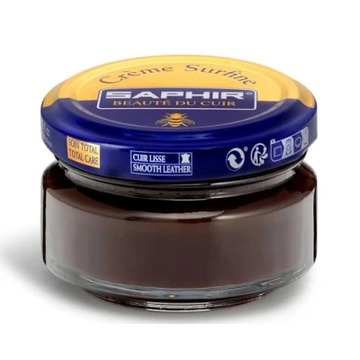Imagen de SAPHIR Crème Surfine 50 ml Pommadier Crema para Nutrir y Suavizar los Cueros Lisos (Marrón Oscuro 05)