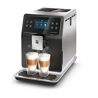 Imagen de WMF Perfection Máquina de café 840 l con sistema leche, 15 especialidades bebidas, doble bloque térmico, trituradora acero inoxidable, almacenamiento perfil usuario