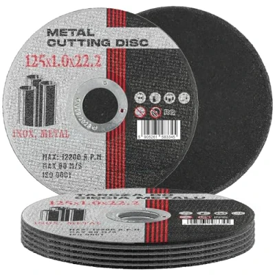 Imagen de 5x Disco de Corte Metal 125mm x 22,2 1,0 mm Acero Metálico INOX Hierro Chapa Discos Amoladora Angular Herramientas Eléctricas
