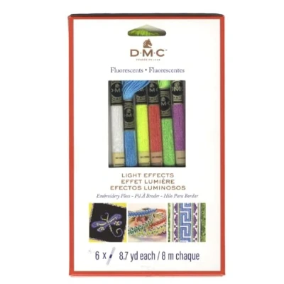 Imagen de DMC Paquete de hilo dental efectos luz, 8.7yd 6/Pkg, fluorescente