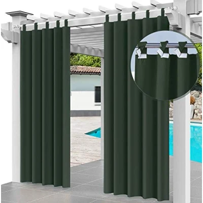 Imagen de Ferocity Cortina para Exteriores Impermeable 220 x 155 cm, Evitar el Agua, Resistente al Viento, Patio, Porche Frontal, pérgola, casa de Playa, (2 Pieza) Verde [129]